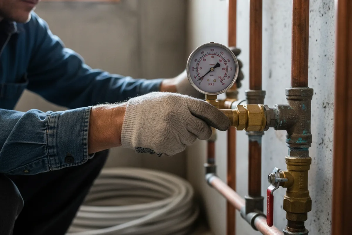 Pressure testing a repaired line during Water Line Repair in Cusseta